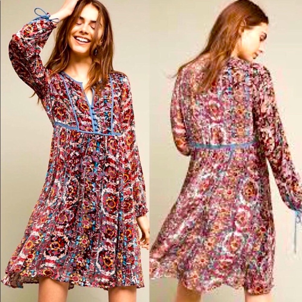 Floreat Abia NWT velvet peasant dress for Anthropologie